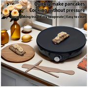 12-Inch Electric Crepe Maker Adjustable Temperature Non-Stick Surface Includes Wooden Spatula