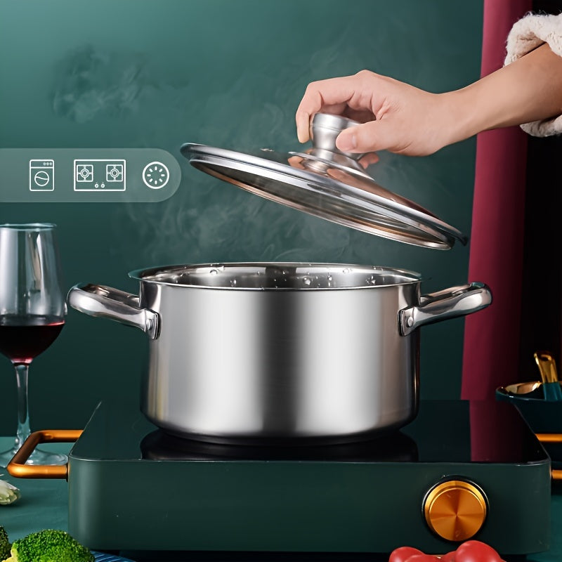 Stainless Steel Cookware Set 3-Piece Durable Pots and Pans for Soup and Frying