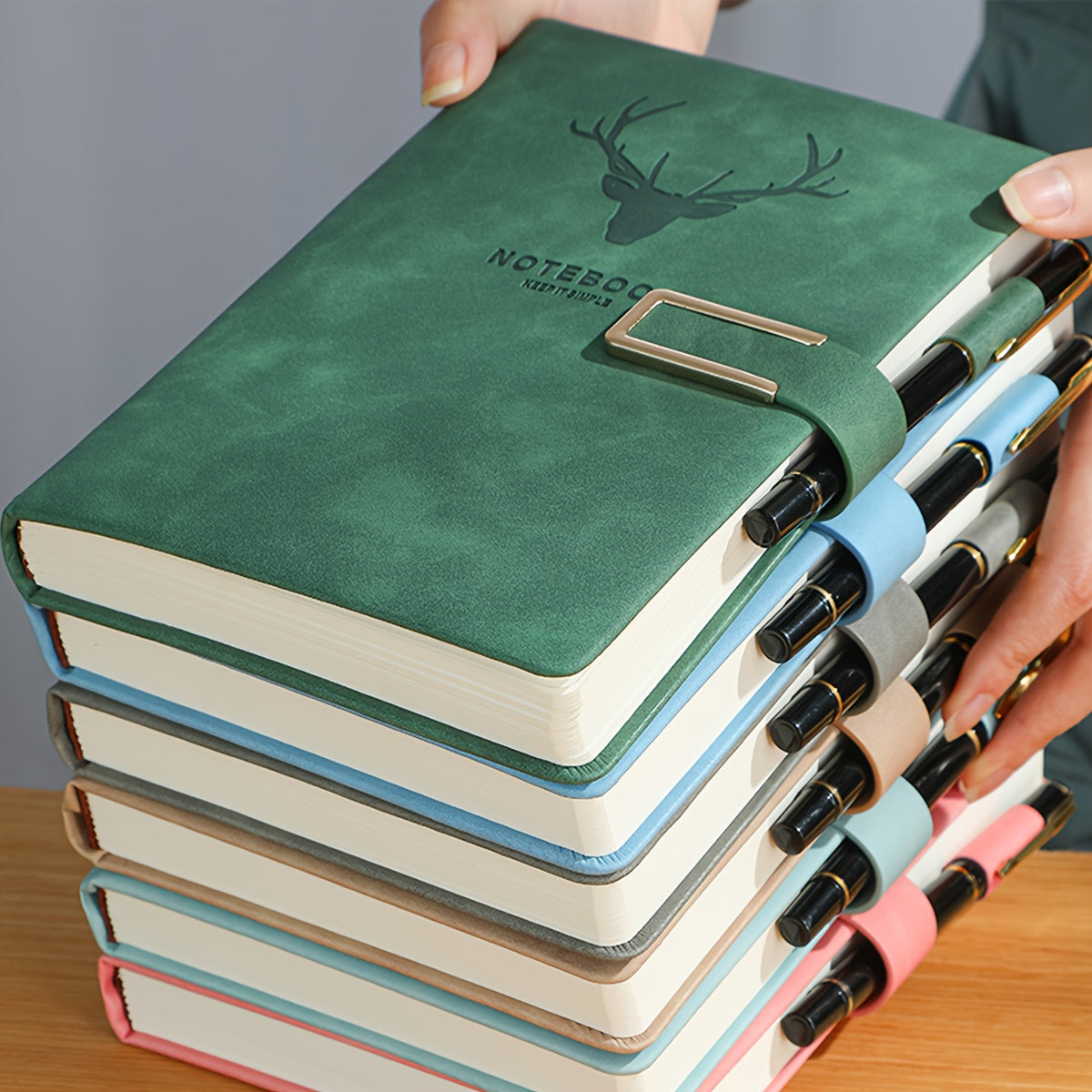 Cuaderno de cuero sintético vintage tamaño A5 con fecha, tapa blanda para negocios y universidad