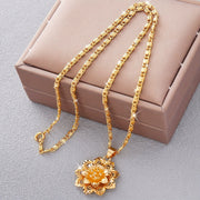 Women's Floral Pendant Necklace Gold-Plated Copper Elegant Jewelry