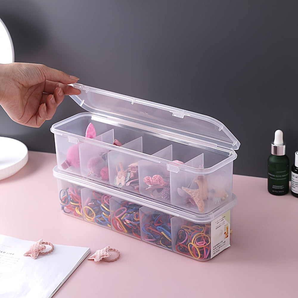 Clear Plastic Jewelry Organizer Box with Multiple Compartments and Secure Lid