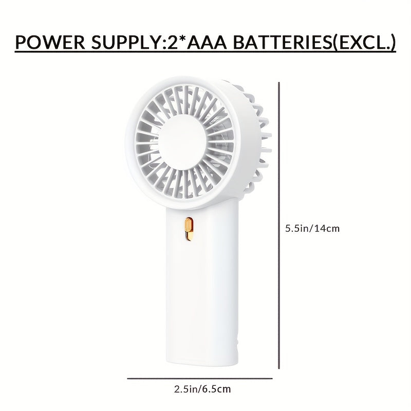 Bir shamol tezligi bilan mini ventilyator qoʻlda yoki stol ustida ishlatilishi mumkin, yoz va turli faoliyatlar uchun mos. Batareyalar kiritilmagan. Har qanday yosh va holatlar uchun mos.