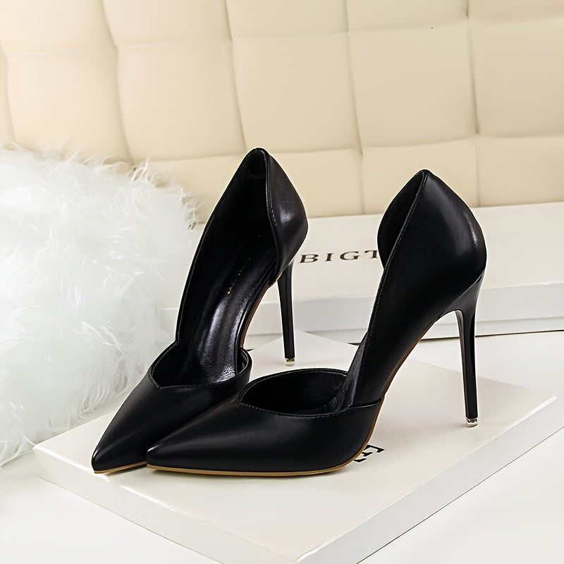 Ayollar uchun pushti stilletto poyabzal, nuqtali oyoq, 4 dyuymli baland poyabzal, klub uchun