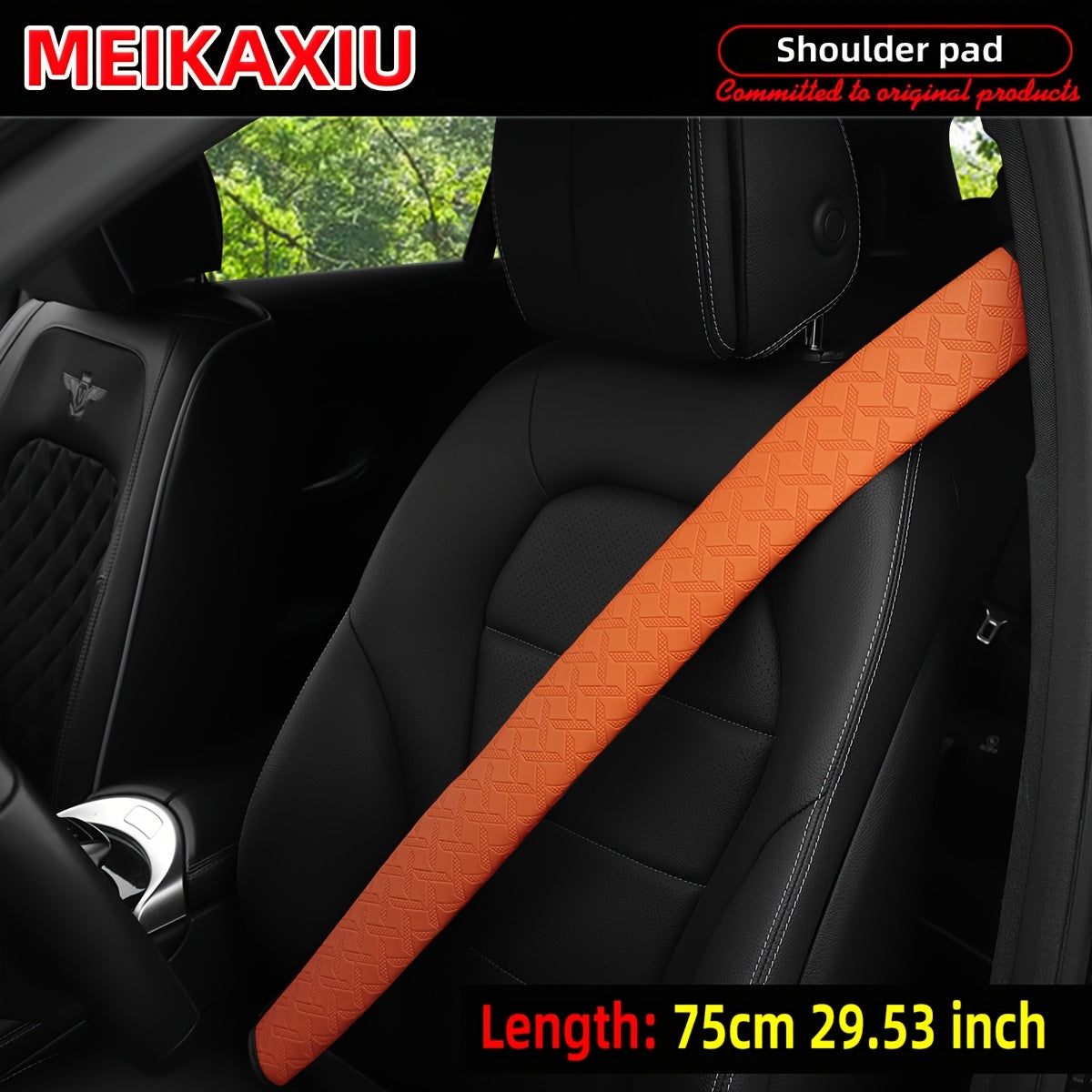 Car Seat Belt Shoulder Pads PU Leather 4 Colors 74.9cm Soft Cushioned Protector