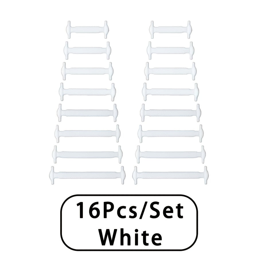 16 шт. силиконовых шнурков без узла для кроссовок и повседневной обуви