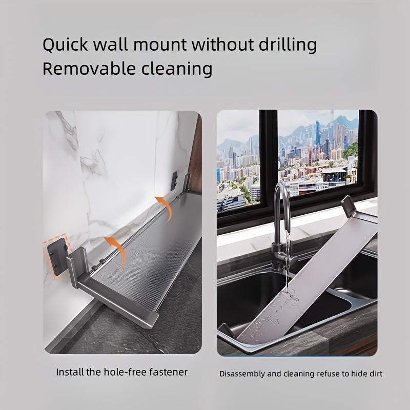 Expandable Wall Kitchen Storage Rack with Foldable Tray for Food and Spice Organization