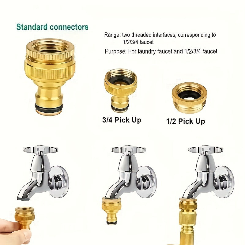 Yuqori bosimli purkagich bilan mustahkam kengaytiriladigan bog‘ hose, o‘rmon parvarishi va avtomobil yuvish uchun ideal, sozlanadigan nozzle va qo‘shimcha ulanishlar bilan birga.