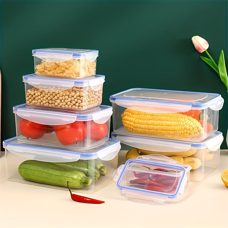 4-Pack Plastic Food Storage Containers Microwave Safe with Flip-Top Lids