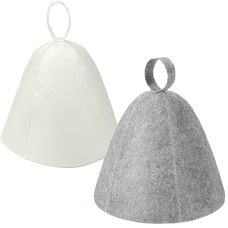 Juego de 2 sombreros de fieltro para saunas indoor e infrarrojas negro gris blanco