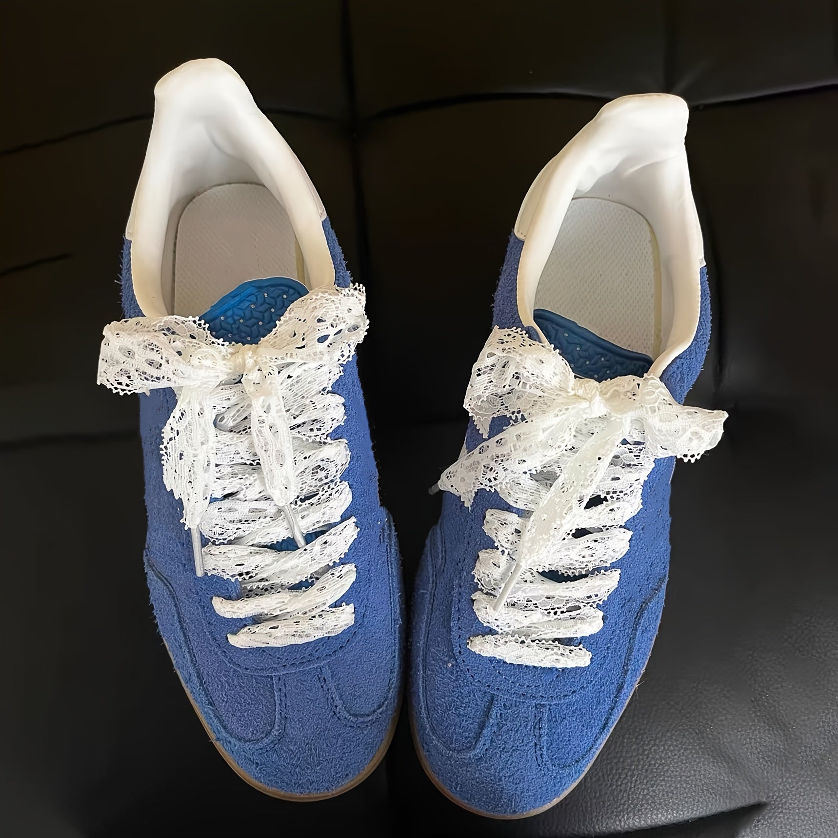 Women's White Lace Bowknots Shoe Accessories 120cm Hollow-Out V-Print