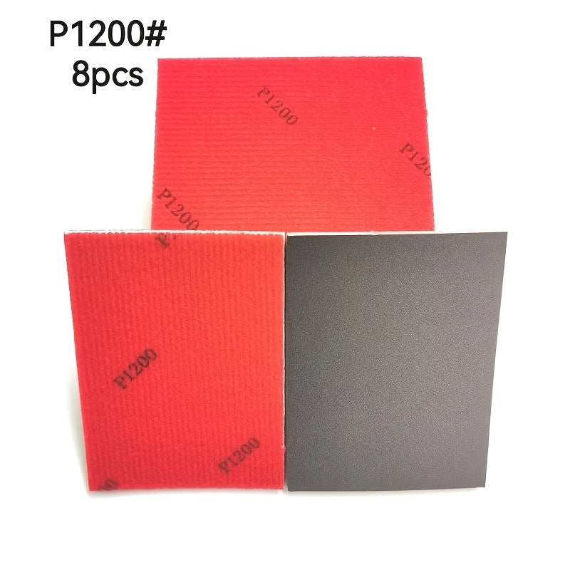 8 Pcs Ultra-Fine Sand Sponge Pads 400-3000 Grit for Wood Metal Dry Wet Sanding