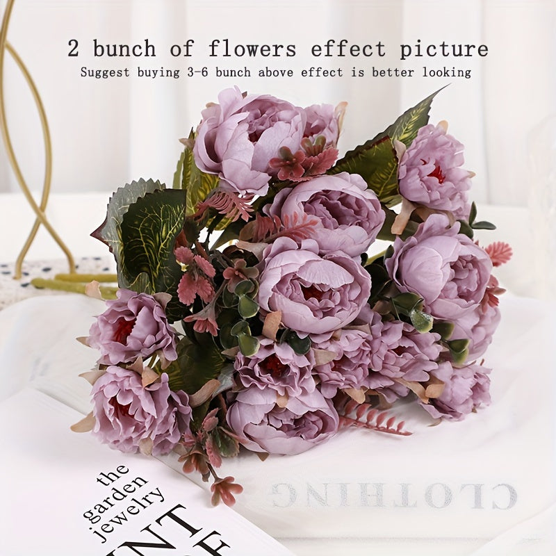 Искусственные букеты розовых пионов с несколькими головами, стеблями и различными применениями для дома, сада или мероприятий.