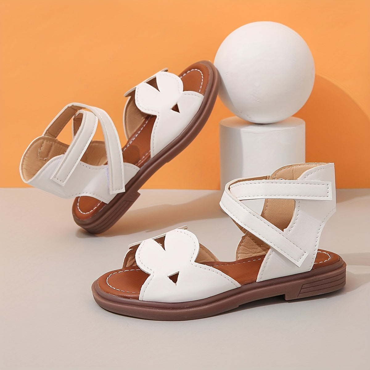 Girls Open-Toe Sandals Breathable Lightweight Non-Slip for Indoor Outdoor Beach