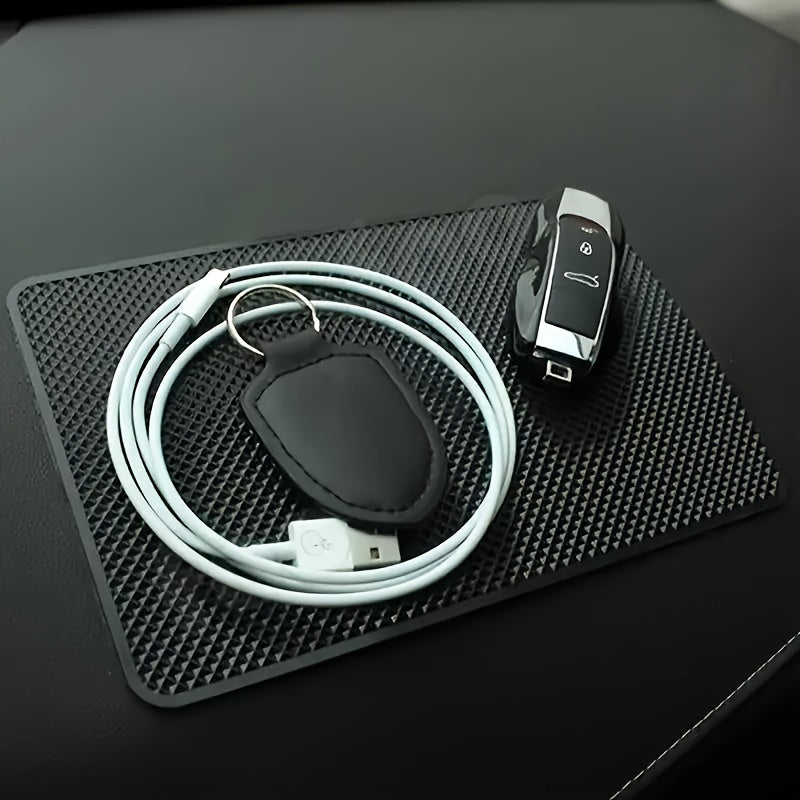 Black Silicone Dashboard Mat for Car Non-Slip Heat-Resistant Washable