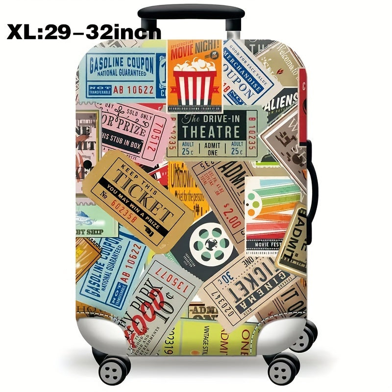 Cartoon Patterned Elastic Luggage Cover for Travel Suitcase or Duffle Case