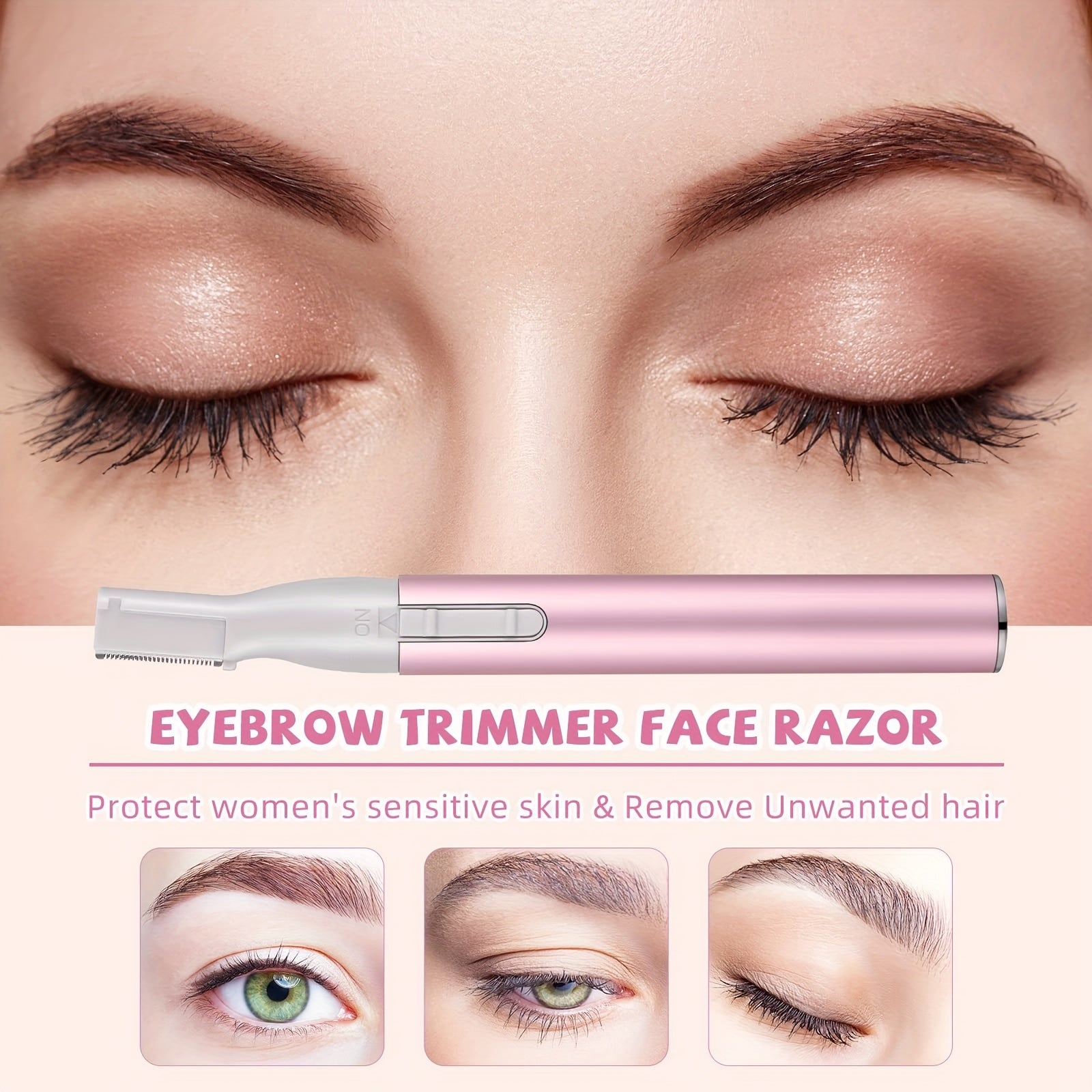 Mini Electric Eyebrow Trimmer for Women Battery Powered Compact Facial Hair Remover