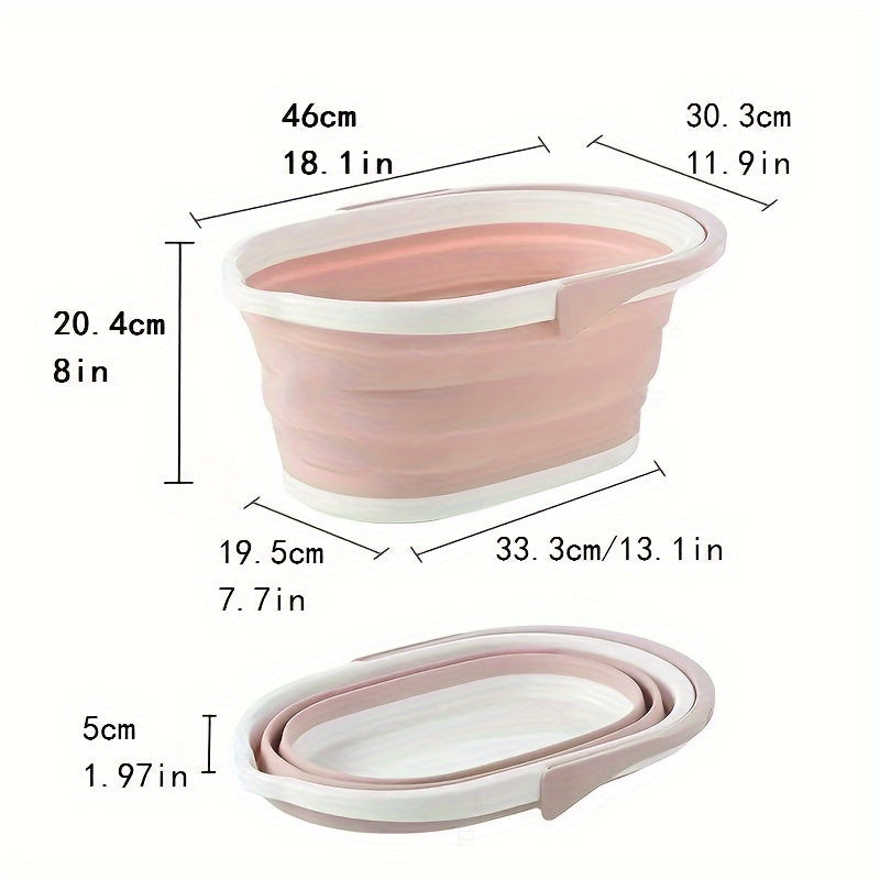 Cesto de ropa plegable con construcción de plástico resistente para uso en el hogar y de viaje