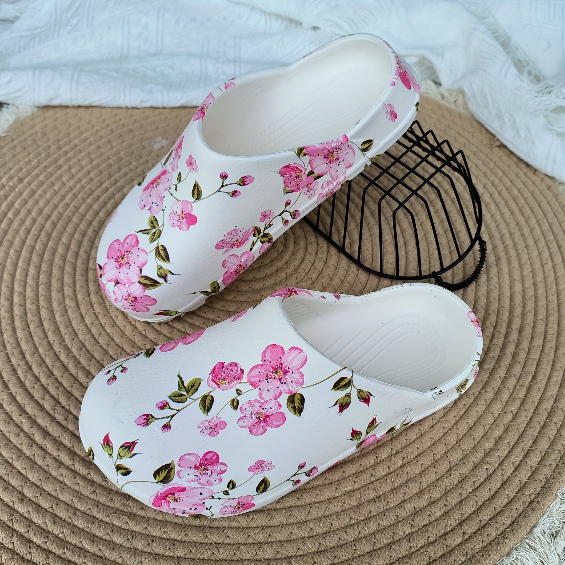 Women’s EVA Slide Sandals with Floral Butterfly Design Non-Slip Breathable Summer