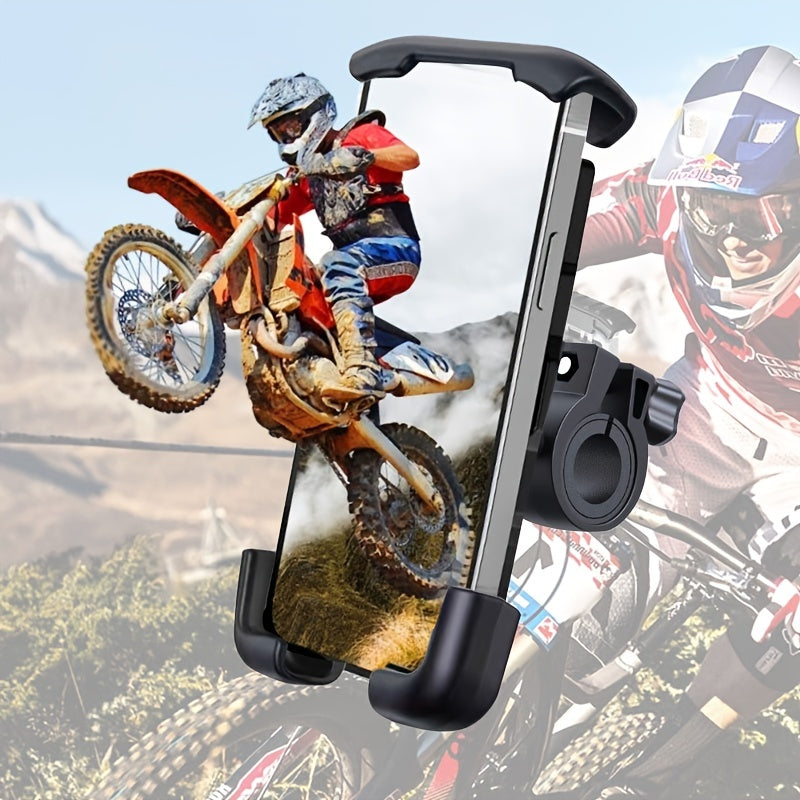 Universal Adjustable Bike Motorcycle Phone Mount Durable ABS Handlebar Clamp for 11.94-17.27cm Smartphones