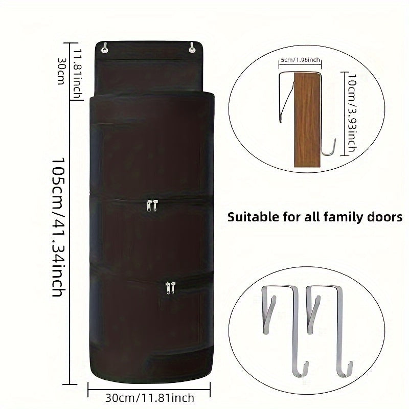 Sports Equipment Storage Bag Hanging Over Door Zipper Organizer Large Capacity for Basketball Football Volleyball Racket