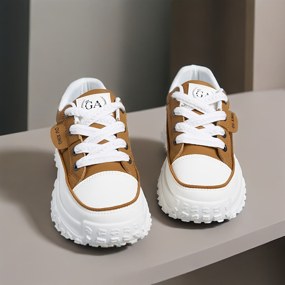 Women's Breathable Mesh Mid-Top Sneakers Lightweight Casual Shoes Pink Beige