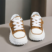 Women's Breathable Mesh Mid-Top Sneakers Lightweight Casual Shoes Pink Beige