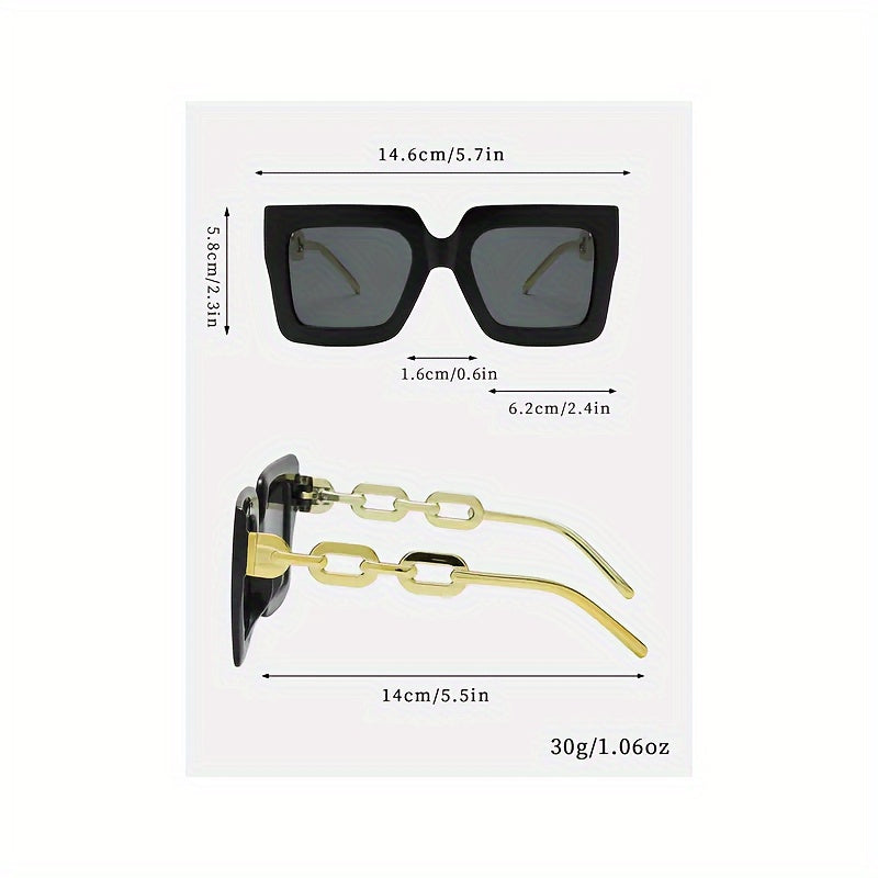 Black Polycarbonate Sunglasses with Gold Accents for Outdoor and Casual Wear