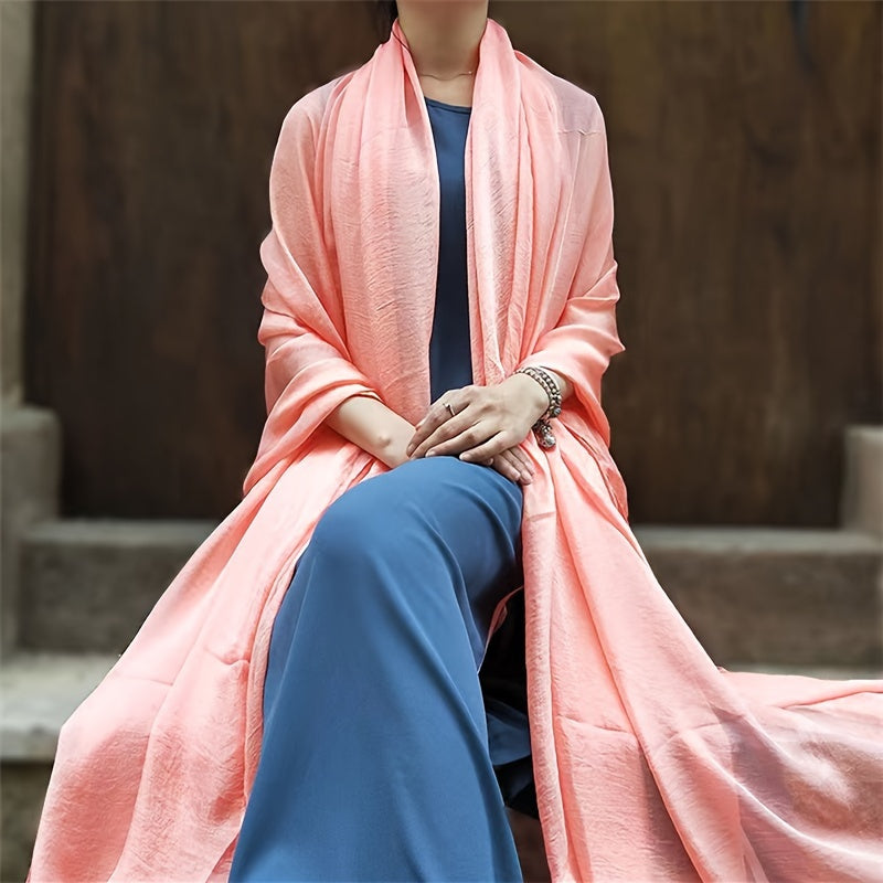 Women's Large Solid Color Scarf Lightweight Shawl for Casual Wear Windproof Sunscreen