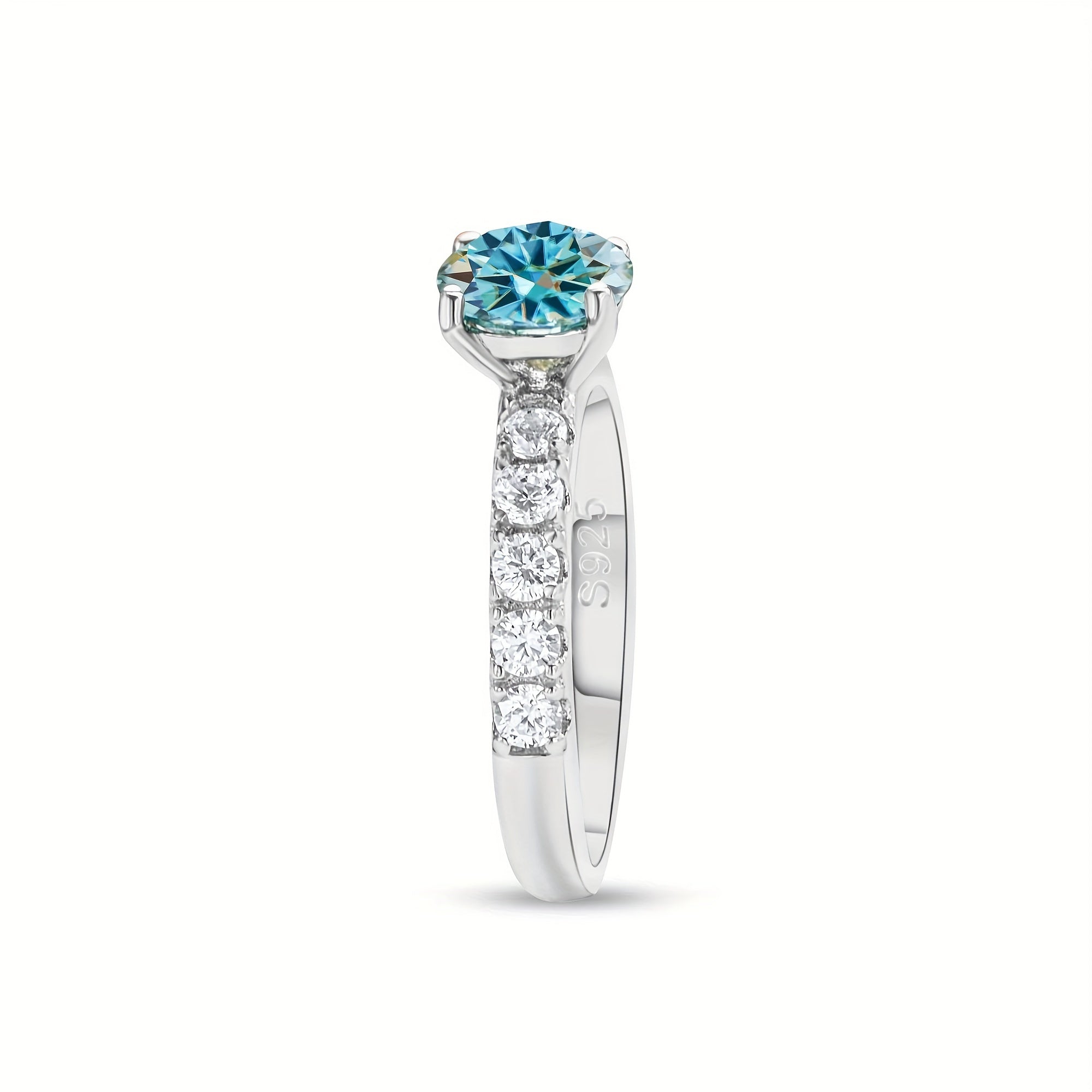 Elegant 1 Carat Moissanite Engagement Ring in Sterling Silver for Weddings and Gifts