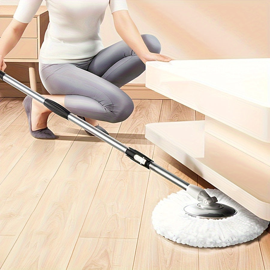 Uydagi yashash xonasi, oshxona va hammom uchun uchta mopa boshli zanglamaydigan po'latdan yasalgan qo'lni ishlatmaydigan aylanuvchi mop chelak to'plami