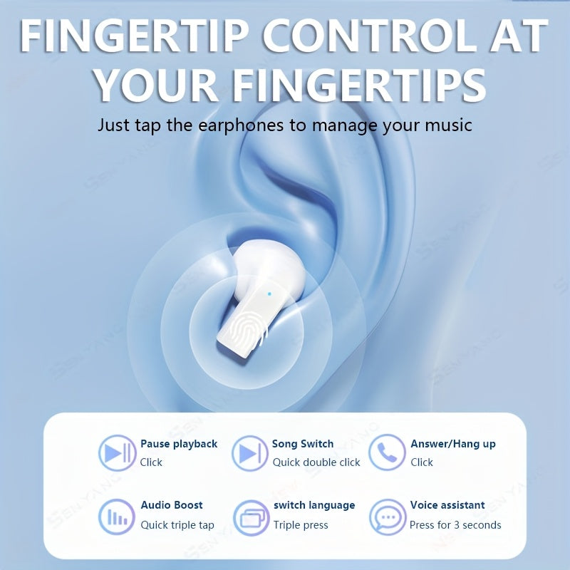 Wireless Earbuds with Mini HIFI Bass 9D Stereo HD Touch Control Rechargeable Lithium Battery for Calling Music Sports