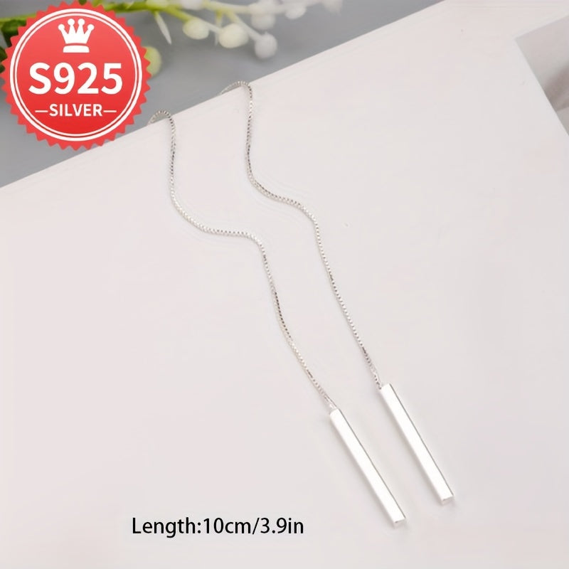 Hypoallergenic Minimalist Tassel Ear Thread Earrings for Women Gift Box