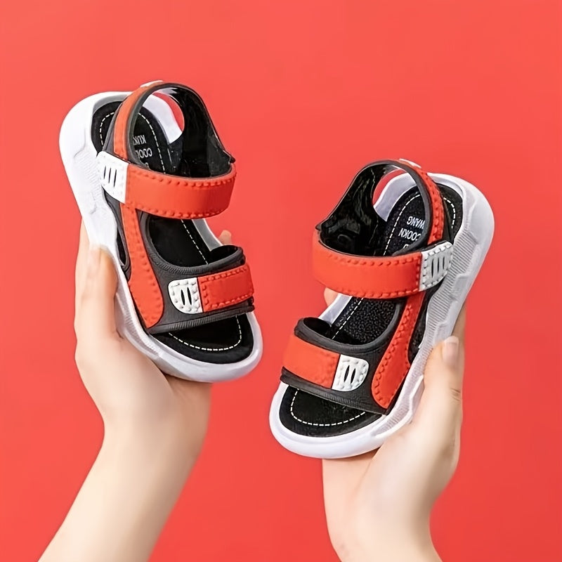 Boys' Summer Cartoon Beach Sandals Breathable PU Rubber Sole Casual Outdoor Shoes