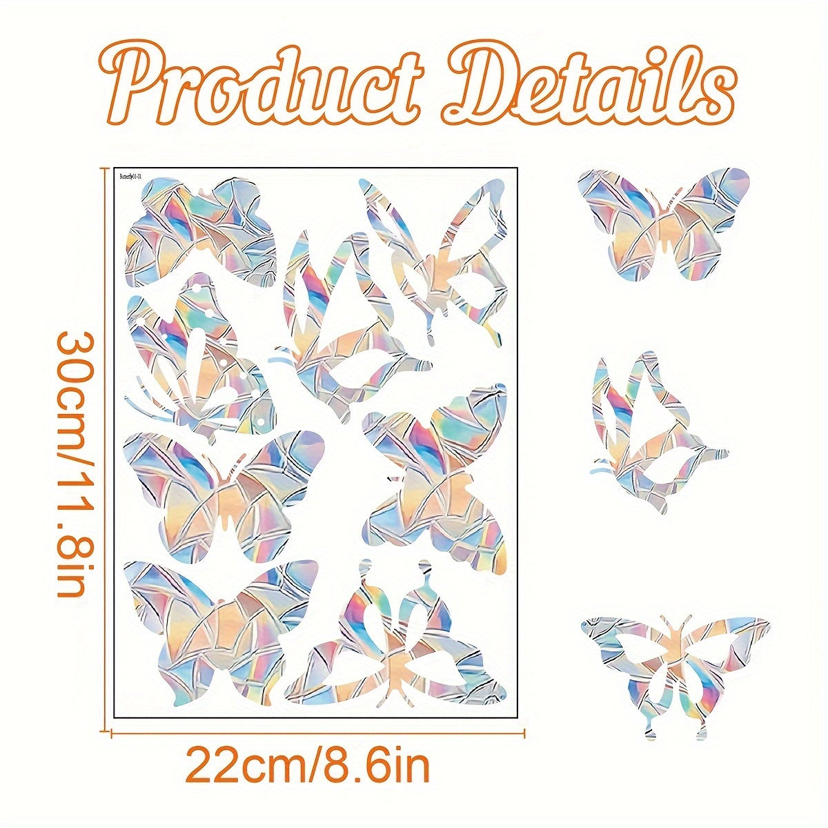 Colorful Rainbow Prism Butterfly Suncatcher Window Stickers Electrostatic Glass Decals