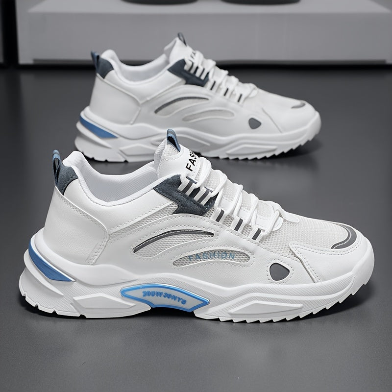 Men's Low Top Lace-Up Platform Sneakers Rubber Sole Casual Street Shoes
