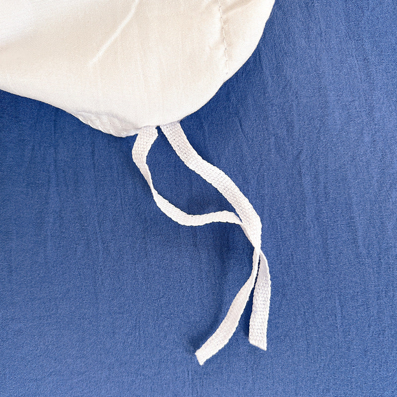 4-Piece Blue Polyester Stitch Cartoon Bedding Set Duvet Cover Flat Sheet Pillowcases for Teen Bedroom