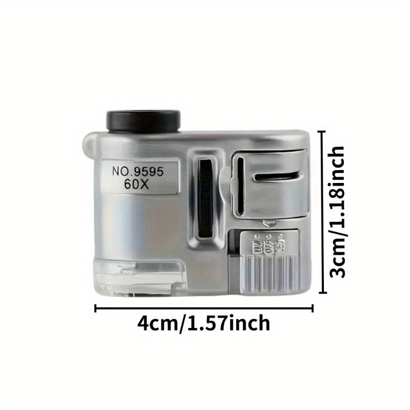 60x Handheld LED Magnifier for Jewelry Currency Detection and DIY Crafts