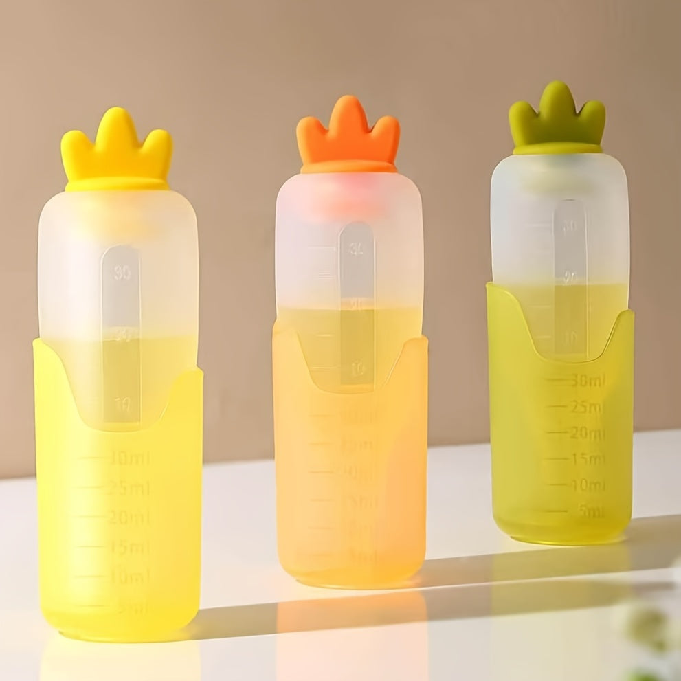 High-Capacity Silicone Liquid Medicine Dispenser for Kids Orange Green Yellow