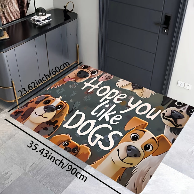 Cartoon Dog Doormat Polyester Non-Slip Soft Thick Kitchen Living Room Bedroom Rug