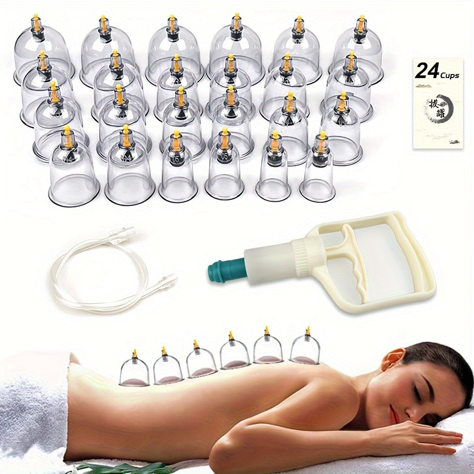 12/24pcs Cupping Set with Pump for Cellulite Massage and Acupoint Therapy