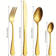 24-Piece Stainless Steel Tableware Set for 6 Dishwasher Safe Mirror Polished Utensils