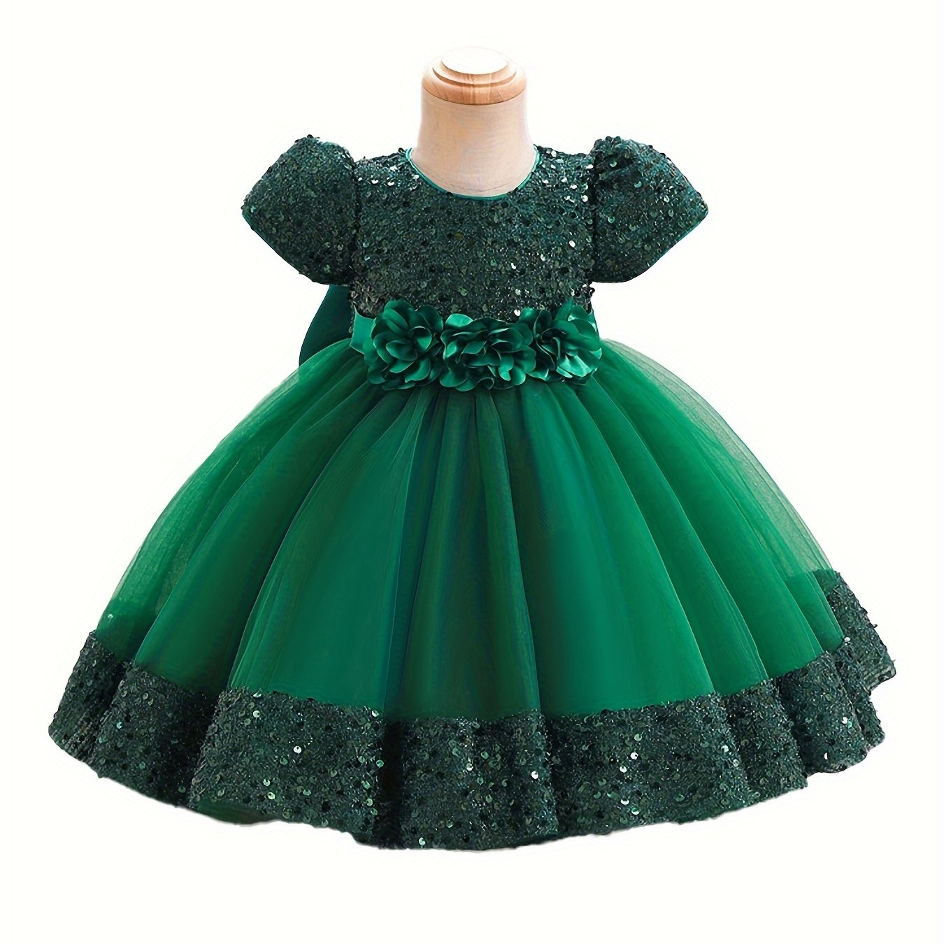 Girls Red Princess Dress with Sequin Tulle Overlay Boho Style for All Seasons