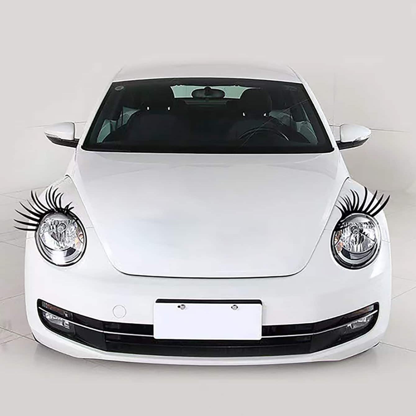 2Pcs Eyelash Pattern Car Light Stickers Decorative Automotive Accessories