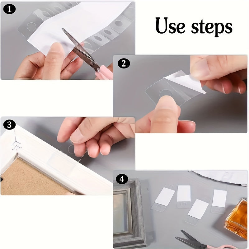 100/200pcs Clear Self-Adhesive Hang Tabs with Round Holes for Retail and Office Displays