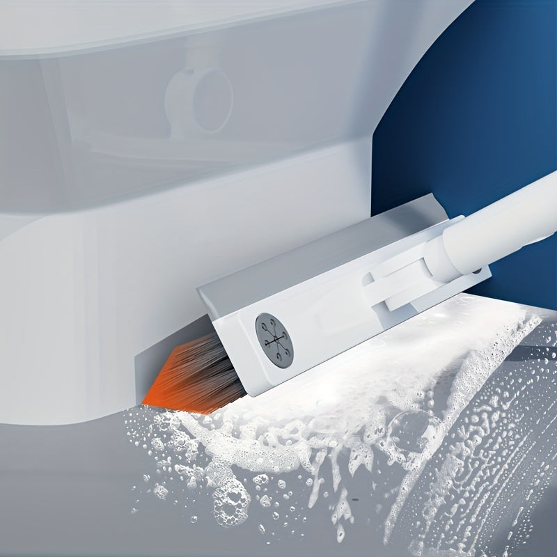 Uy tozalash polni qirib olish cho'tkasi aylanuvchi bosh bilan: Yashash xonasi, hammom, oshxona va hojatxona pollari uchun ko'p maqsadli V-shakl dizayni - Uzoq tutqich va ko'chma foydalanish imkoniyatlari bilan.