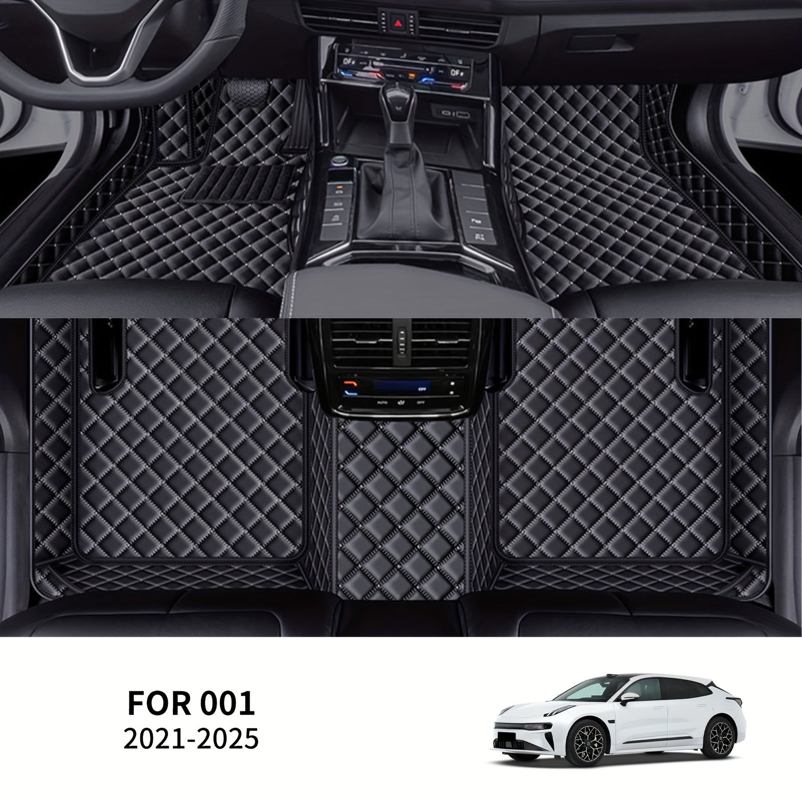 Juego de alfombrillas de coche de cuero sintético universal para todas las estaciones antideslizante y fácil de limpiar