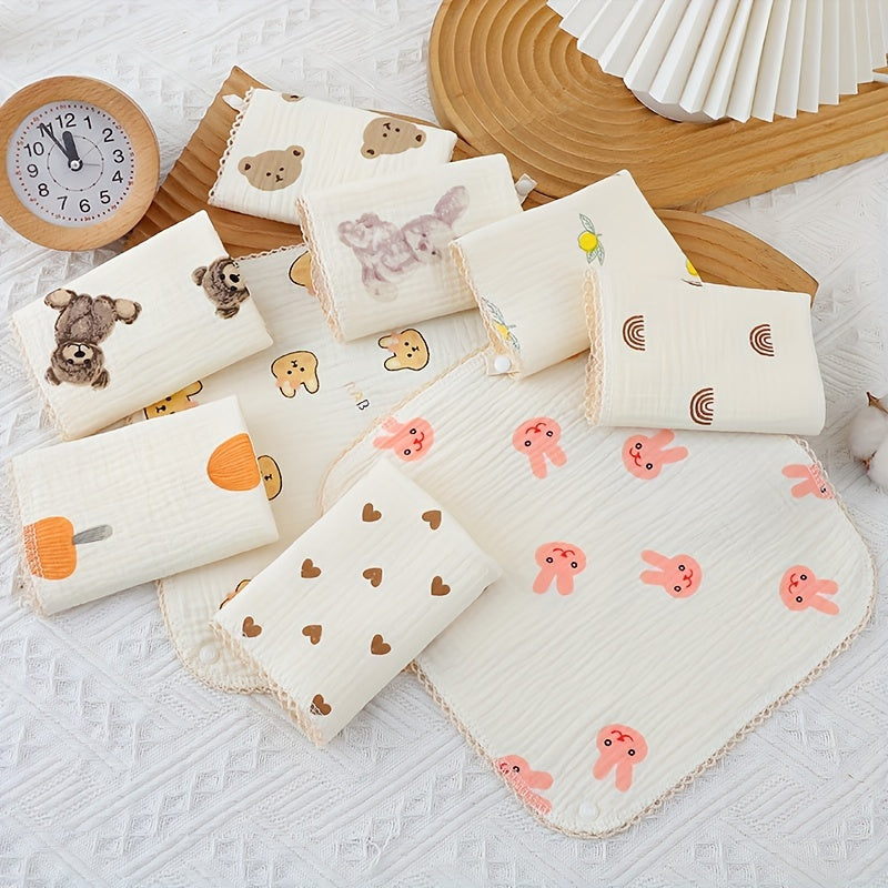 Набор из 3 мягких муслиновых детских слюнявчиков - многофункциональные, висячие треугольные полотенца для кормления и протирки рук