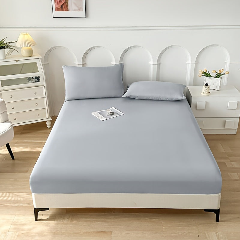 Solid Color Fitted Sheet for Simmons Mattresses Brushed Finish Anti-Slip Dustproof