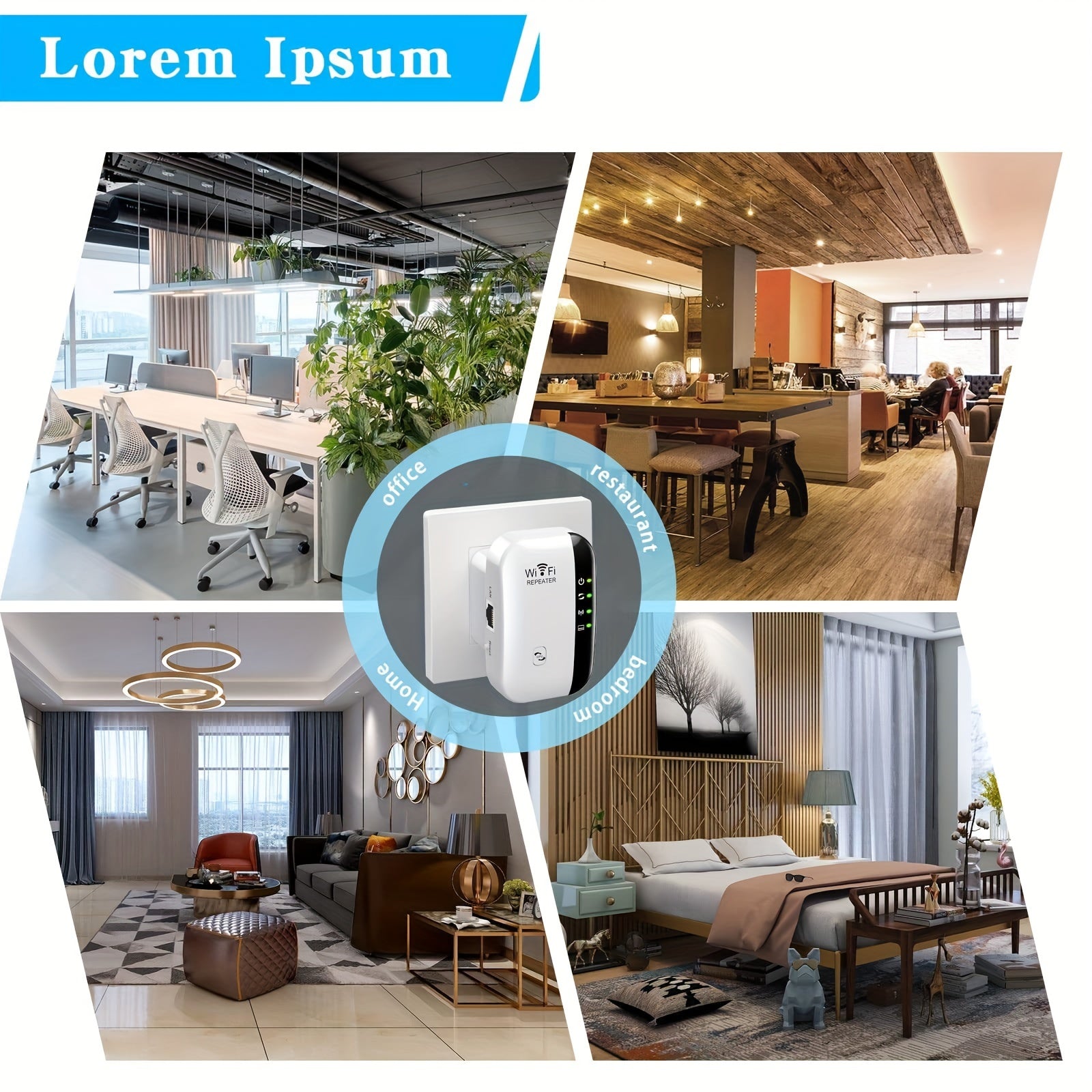 WiFi Range Extender 300M Long Range Booster 2.4GHz Ethernet Port Easy Setup