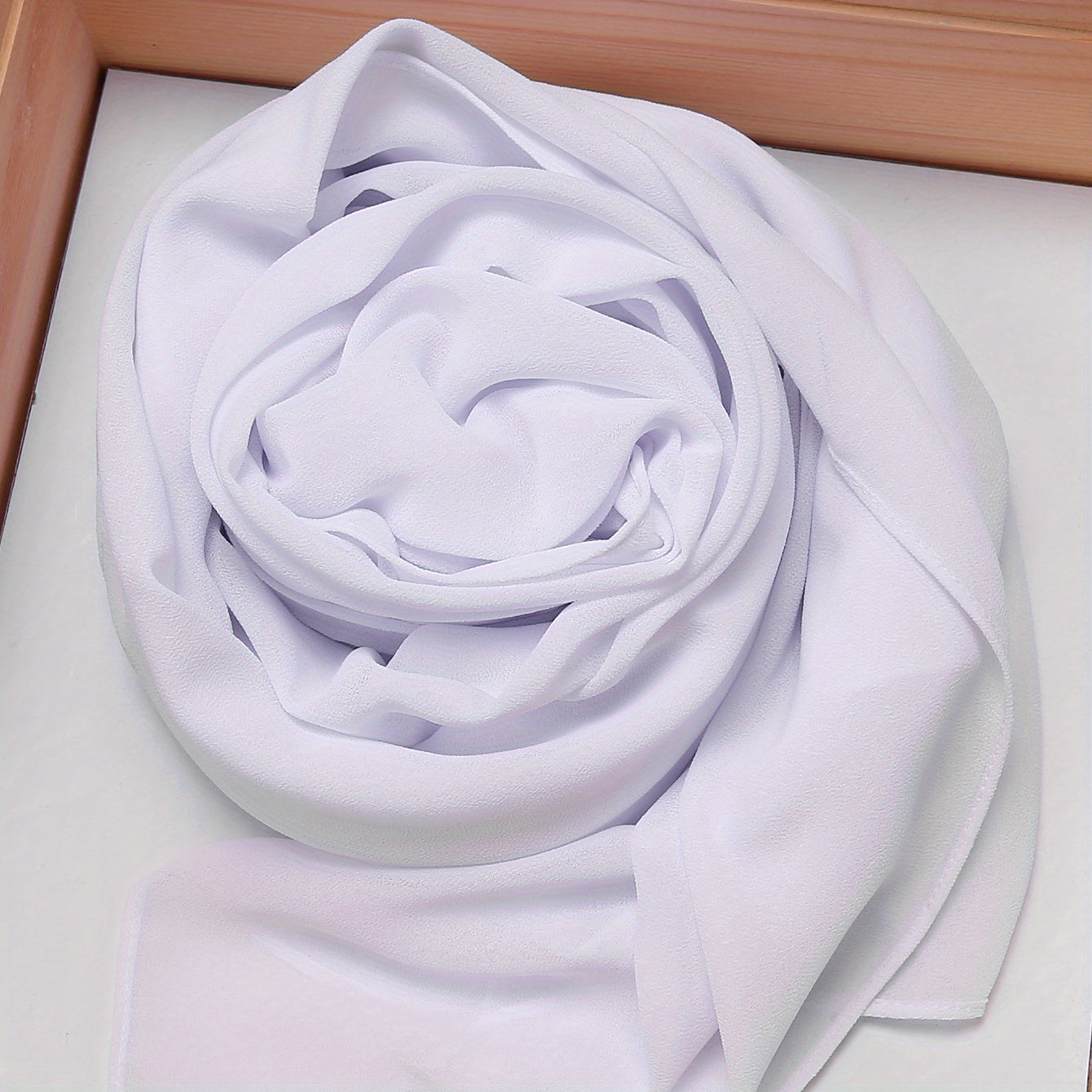 Woven Polyester Chiffon Hijab Scarf Solid Color Lightweight Muslim Head Cover for Casual Ramadan